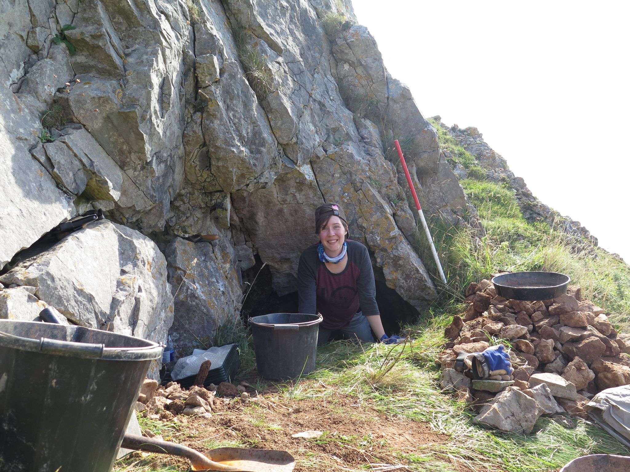Photo of Corrie on fieldwork in Wales