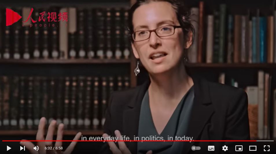 Screen grab of Dr Anke Hein being interviewed in this video