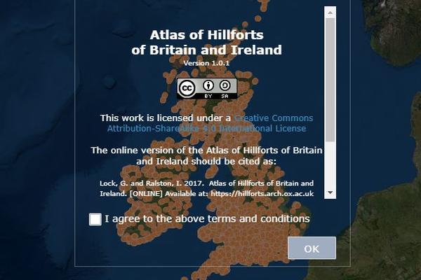 Screenshot of the Atlas of Hillforts database home page
