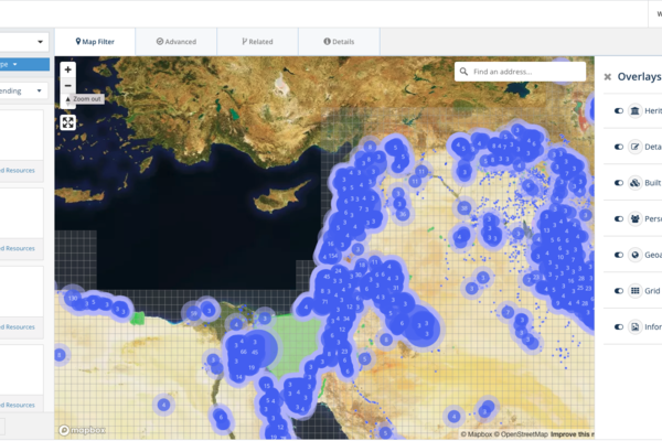 Screenshot of the EAMENA database in action