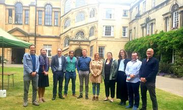 Photo taken of the attendees at the EnvironMental workshop at Hertford College in June 2024