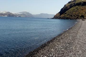 volcano shoreline at santorini