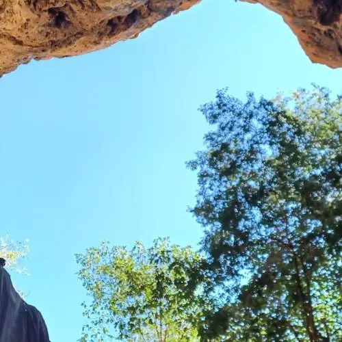 A view of the cave opening