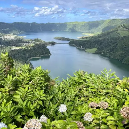 View of the lake filled crater