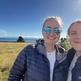 Helen and Danielle pose for the camera