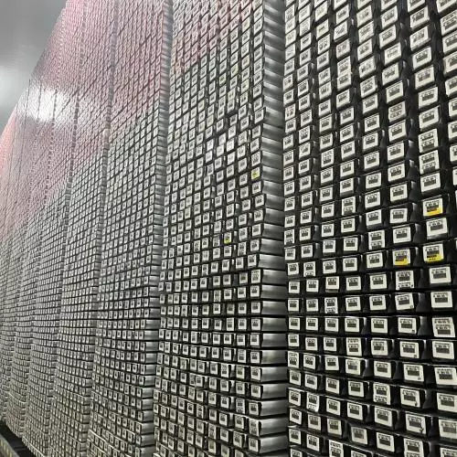 A storage facility filled with core samples in boxes