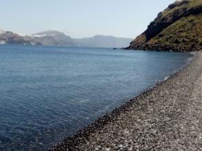 volcano shoreline at santorini