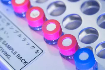 Lab samples pink lids